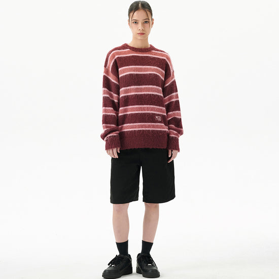 Mahagrid Hairy Stripe Knit Sweater