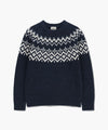 Marithé François Girbaud Fair Isle Crew Neck Knit Pullover Navy