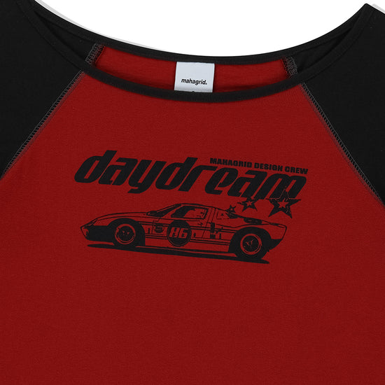 Mahagrid Off Shoulder Raglan Tee