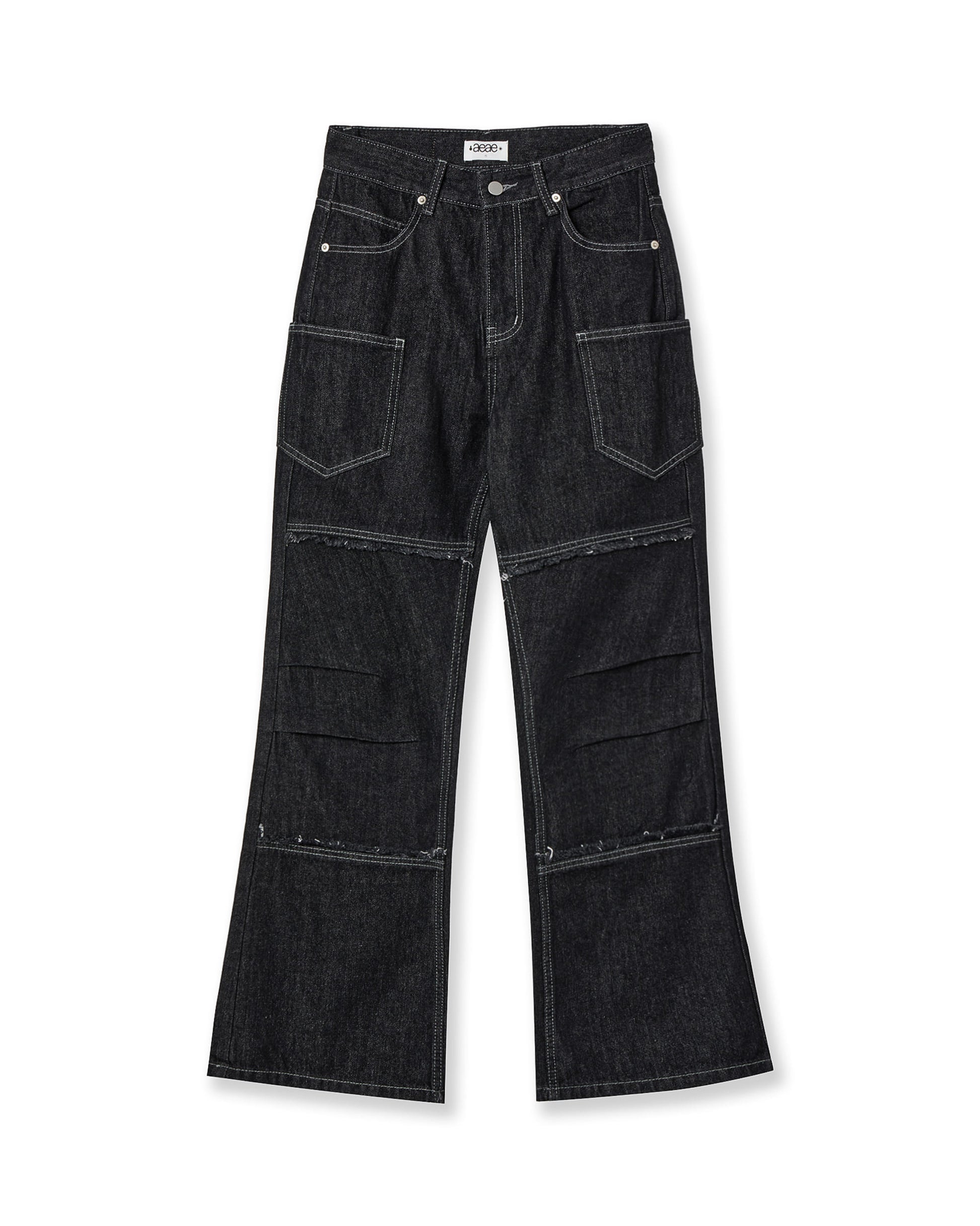 AEAE Raw Edge Flare Jeans Black