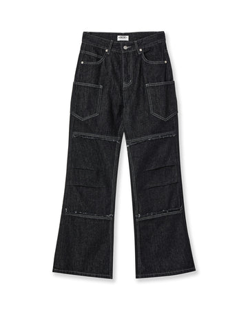 AEAE Raw Edge Flare Jeans Black