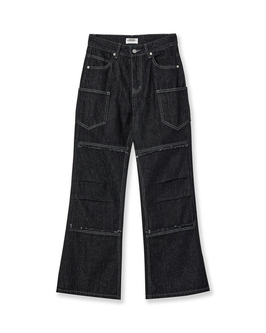 AEAE Raw Edge Flare Jeans Black