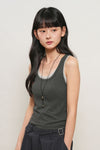 General Idea WOMAN Solid U-Neck Sleeveless