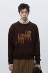 General Idea UNISEX Twin Dog Jacquard Knit Pullover