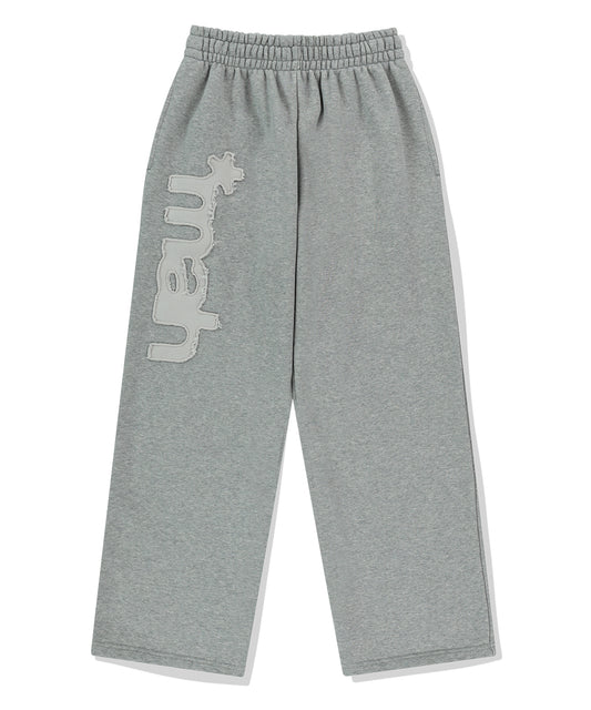 Mahagrid mah CUT OFF APPLIQUE SWEATPANT