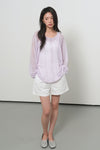 General Idea WOMAN Sheer Neck String Knit Pullover