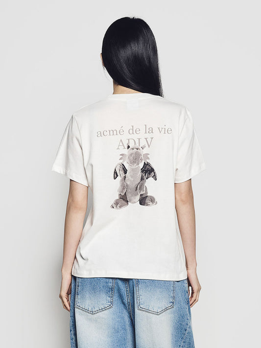 ADLV Woman Fuzzy Dragon Artwork Short Sleeve T-Shirt