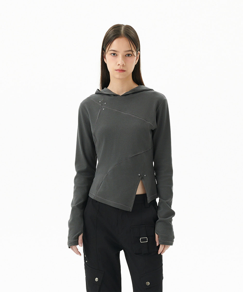 Mahagrid Curved Slim Hoodie
