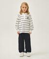 Marithé François Girbaud Kids Collar Stripe Long Sleeve Tee Light Blue