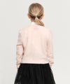 Marithé François Girbaud Kids Scallop Neck Cardigan Light Pink