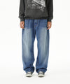 Mahagrid Back Logo Washed Denim Pants [Blue]