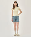 Marithé François Girbaud W RIB POINT TEE butter