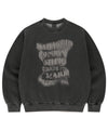 Mahagrid GRUNGE SLOGAN PIGMENT SWEATSHIRT [CHARCOAL]