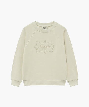 Marithé François Girbaud Enfant Embroidery Raglan Sweatshirt Ivory