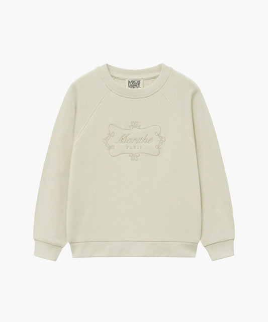 Marithé François Girbaud Enfant Embroidery Raglan Sweatshirt Ivory