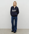 Marithé François Girbaud Baseball Logo Collar Half Zip Sweatshirt Navy