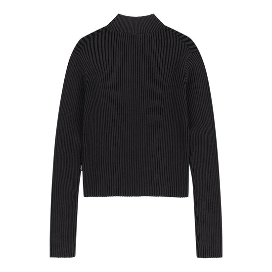Mahagrid Two Tone Zip Up Cardigan