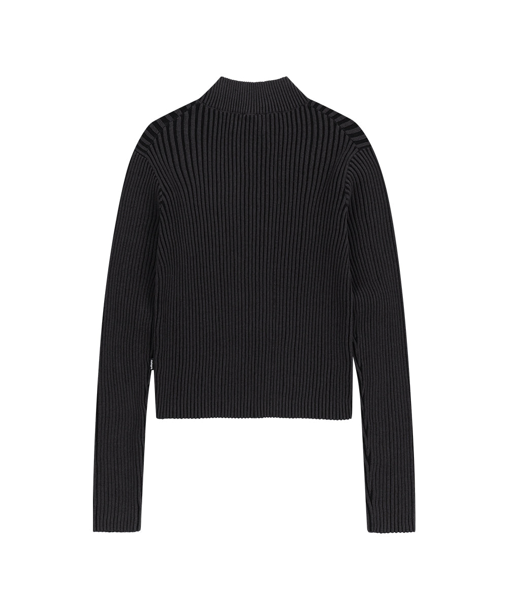 Mahagrid Two Tone Zip Up Cardigan