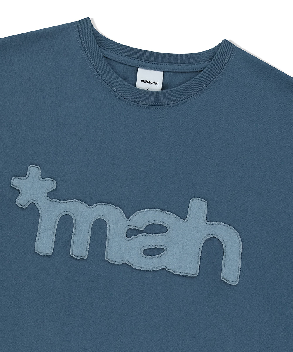 Mahagrid mah Cut Off Appliqué Tee [Blue]