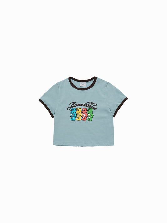 ADLV Woman AC Bear Crop Ringer T-Shirt