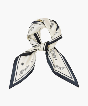 Marithé François Girbaud Logo Pattern Diamond Scarf Ivory