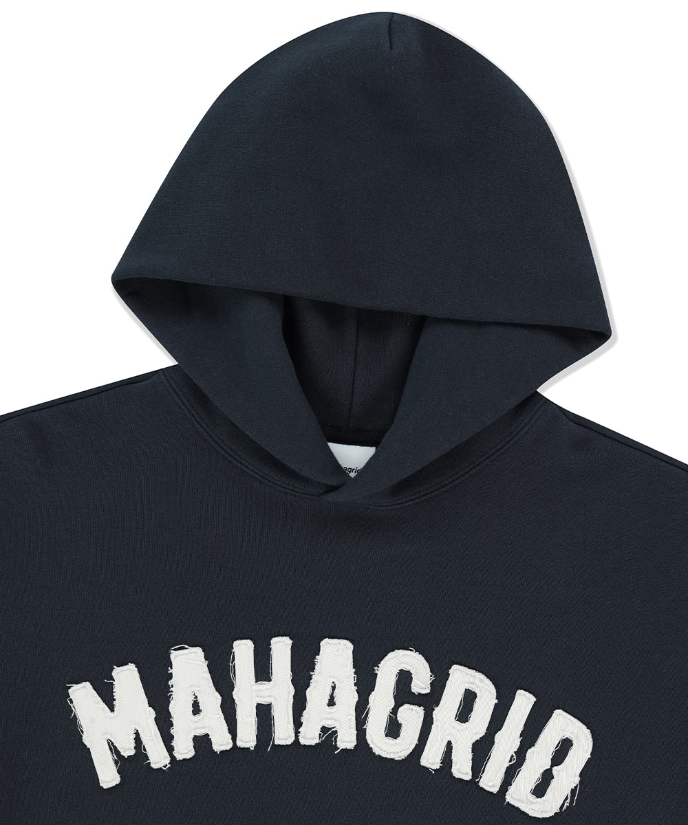 Mahagrid Twill Cut Off Applique Hoodie