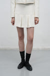 General Idea WOMAN Tweed Pleats Mini Skirt [WHITE]