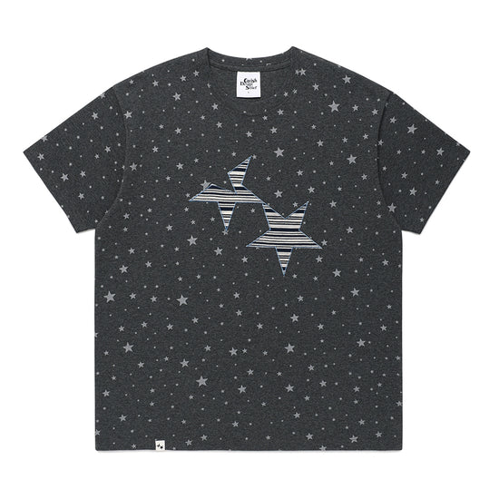 Cavish Twin Star Striped Applique Short Sleeve Tee