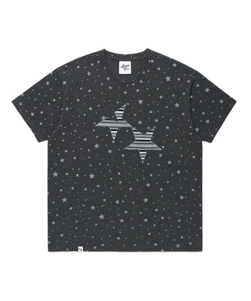 Cavish Twin Star Striped Applique Short Sleeve Tee