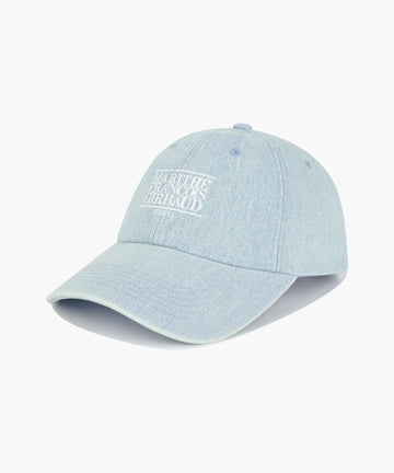 Marithé François Girbaud DENIM WASHING SMALL CLASSIC LOGO COVERED CAP light blue