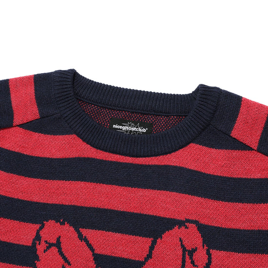 Nice Ghost Club Skull Rabbit Stripe Knit