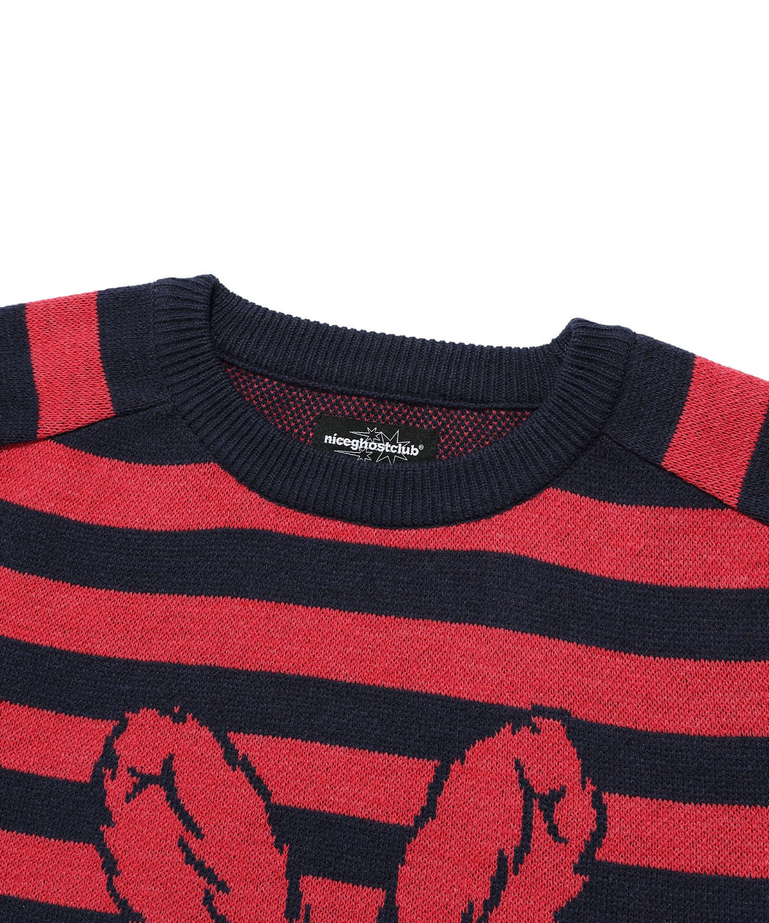 Nice Ghost Club Skull Rabbit Stripe Knit