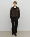 Marithé François Girbaud Classic Logo Collared Velour Sweatshirt Brown