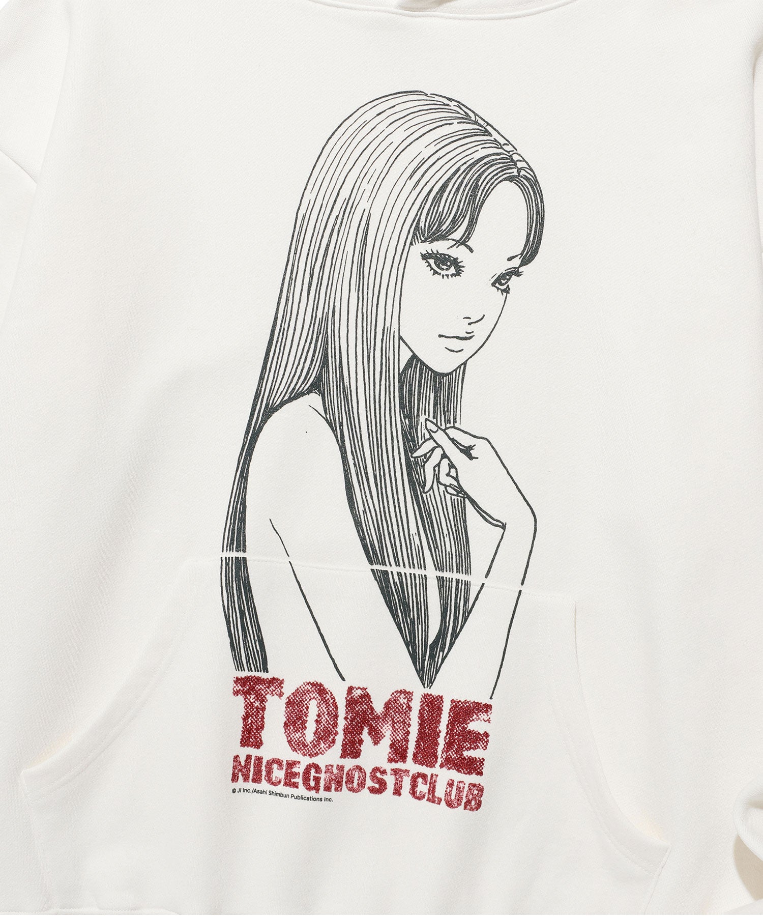 Nice Ghost Club Junji Ito Maniac Tomie Torso Glitter Hoodie [White]