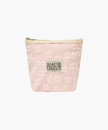Marithé François Girbaud Classic Logo Embossed Flower Pouch Pink