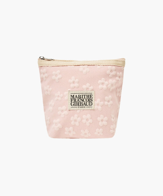 Marithé François Girbaud Classic Logo Embossed Flower Pouch Pink