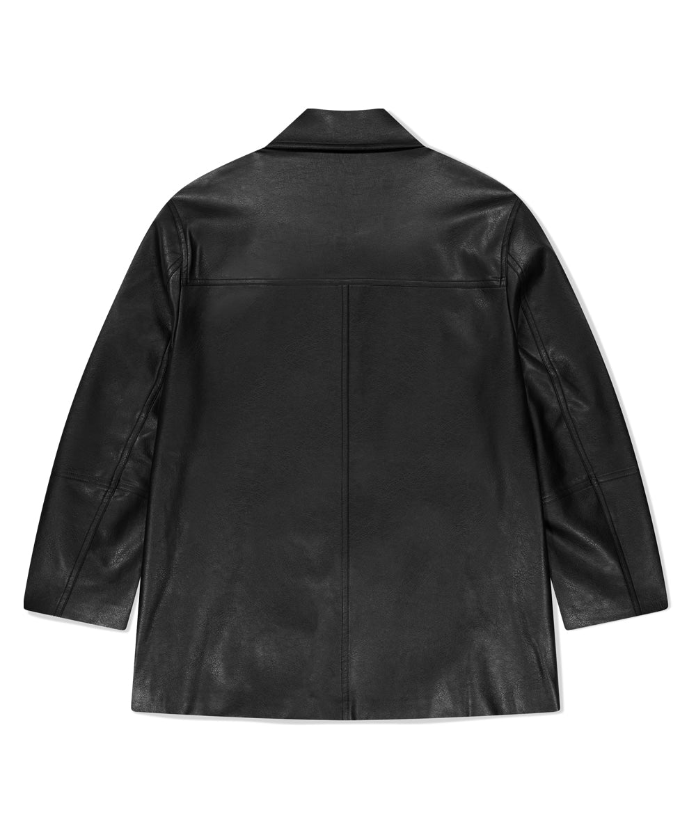 Mahagrid Faux Leather Car Coat