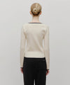 Marithé François Girbaud W Color Point Square Neck Knit Pullover Sky Blue