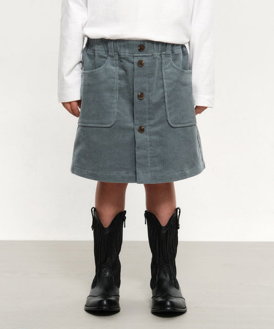 Marithé François Girbaud Kids W Eiffel Label Corduroy Mini Skirt Dark Blue
