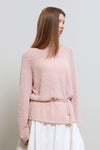 General Idea WOMAN Sheer Bouclé Boat Neck Pullover