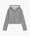 Marithé François Girbaud Women's Slim Fit Crop Hoodie Zip-Up Black