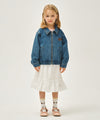 Marithé François Girbaud Kids Classic Logo Denim Zip-Up Jacket Dark Blue