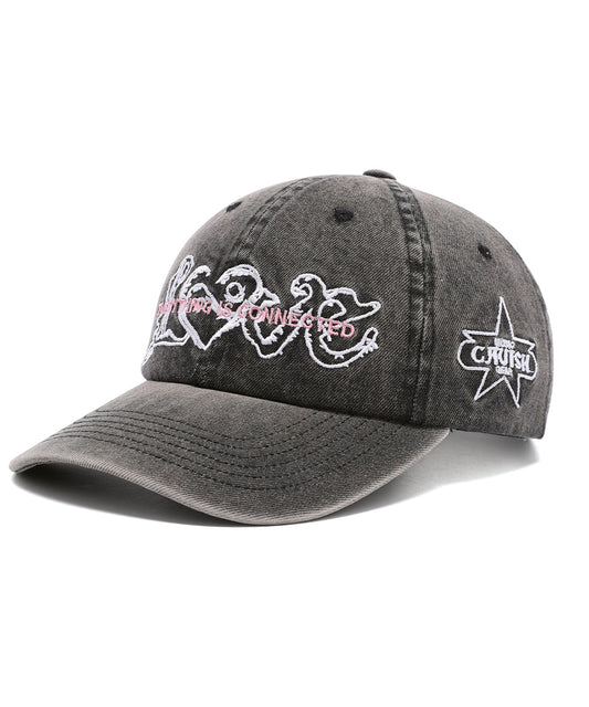 Cavish Washed Denim Embroidered Ball Cap