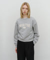 Marithé François Girbaud W Raw Edge Applique Logo Crop Sweatshirt Navy