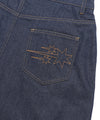 Nice Ghost Club Denim Pleats Panel Layered Skirt Pants