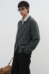 General Idea UNISEX Hairy Zip-Up Collar Cardigan