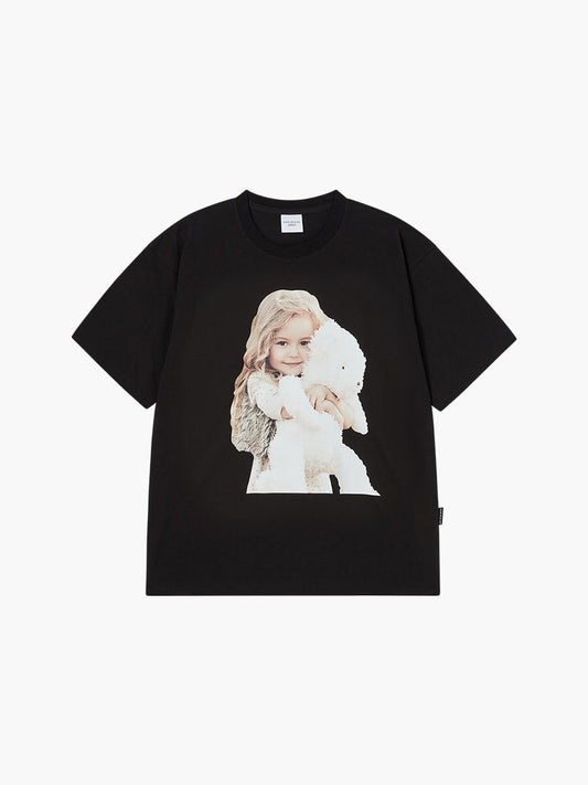 ADLV Baby Face White Bear Doll Sleeve T-Shirt