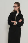 General Idea WOMAN High-Neck Zip-Up Wrap Dress [BLACK]