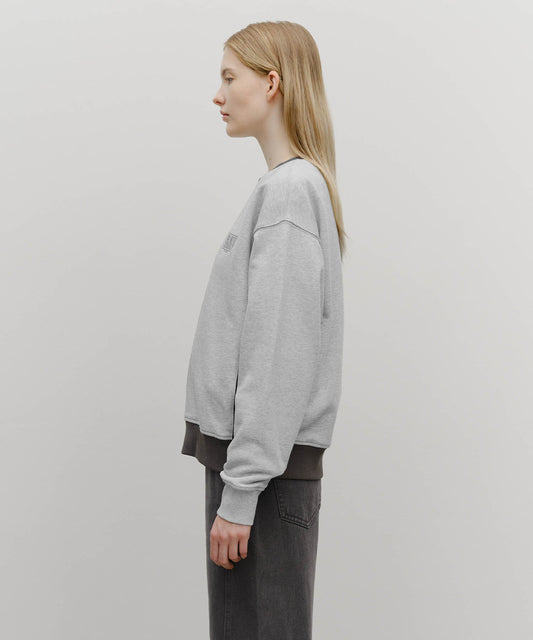 Marithé François Girbaud Classic Logo Side Color Block Sweatshirt Heather Gray