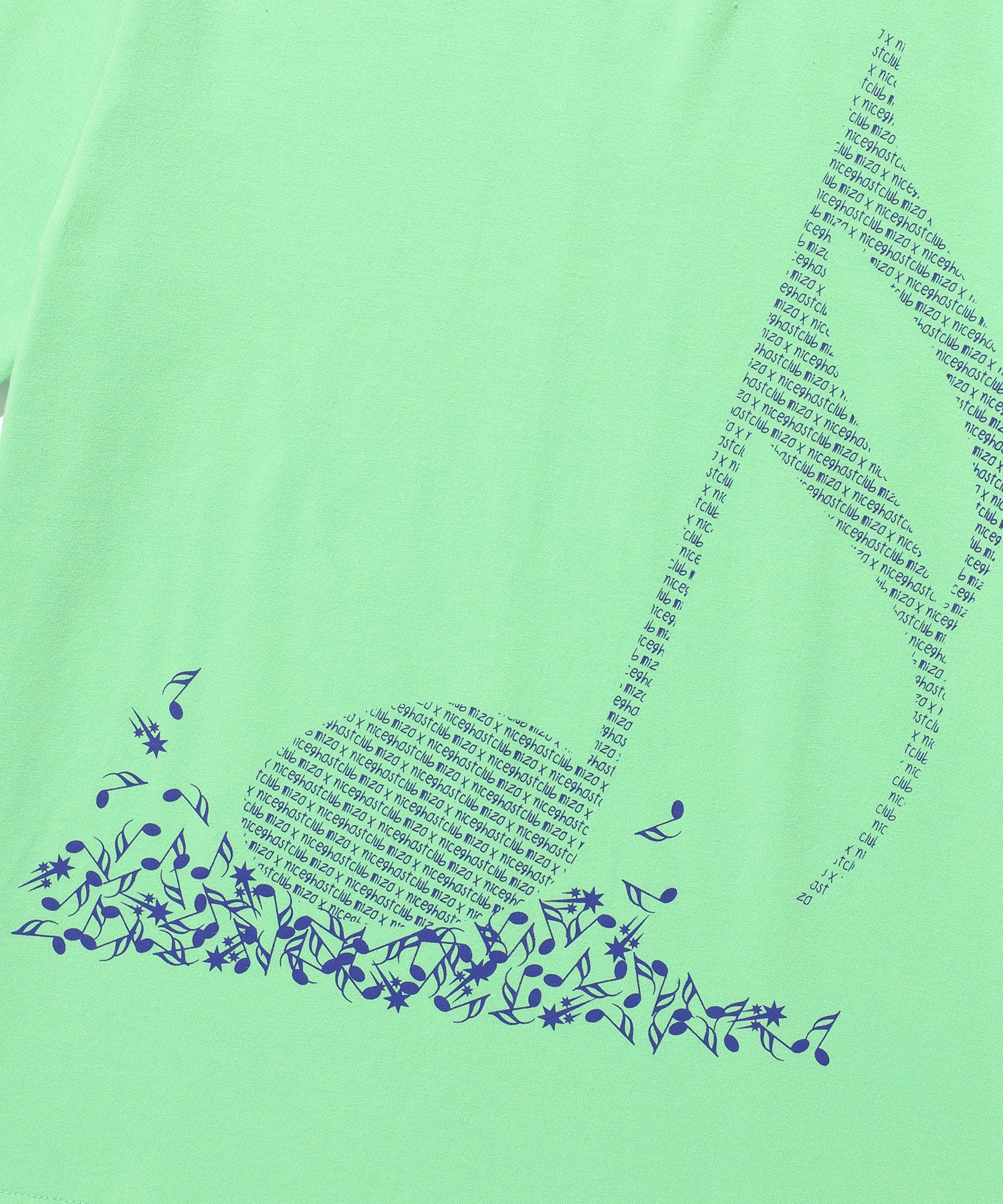 Nice Ghost Club X Jimmizo Music Note Tee in Yellow Green